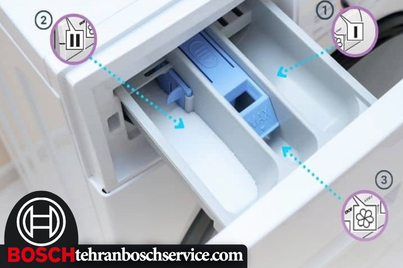 نحوه صحیح ریختن مایع لباسشویی در کشوی ماشین بوش 